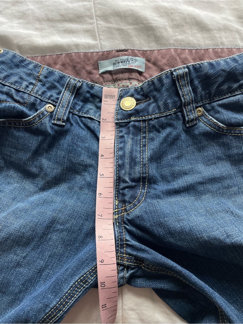 Old Navy Y2K Low Rise Flap Pocket Bootcut Flare Jeans 10 Classic Preppy 2000s - Picture 8 of 9